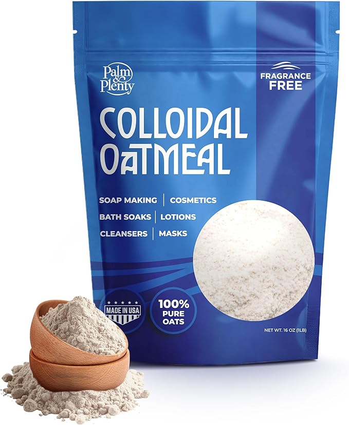 100% Colloidal Oatmeal - Unscented, Ideal for DIY Bath Products, Skincare, Cosmetics, Natural Oatmeal Bath for Itching Adults, Soothing Agent for Itchy, Irritated Skin, 16oz