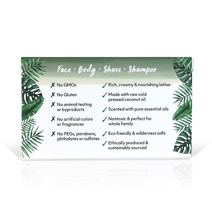 Coco Fiji Soap Bar for Face and Body Infused With Organic Coconut Oil, Tea Tree Spearmint, Essential Oil, Natural Soap for Moisturizing & Pore Purifying Skin, 7 oz,Pack of 12