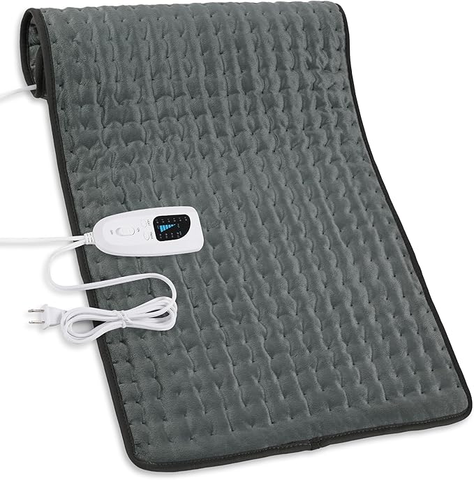 Deepsoon Heating Pad,Electric Heating Pads for Back,Neck,Abdomen,Moist Heating Pad for Shoulder,Knee,Arms,Legs,Dry/Moist Heat & Auto Shut Off,Christmas Gifts for Men and Women,Dark Gray,33x17 Inch