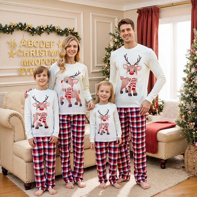 WephuPSho Christmas Family Matching Pajamas, Festive Xmas Jammies Sets for the Whole Family, Holiday Pjs Christmas