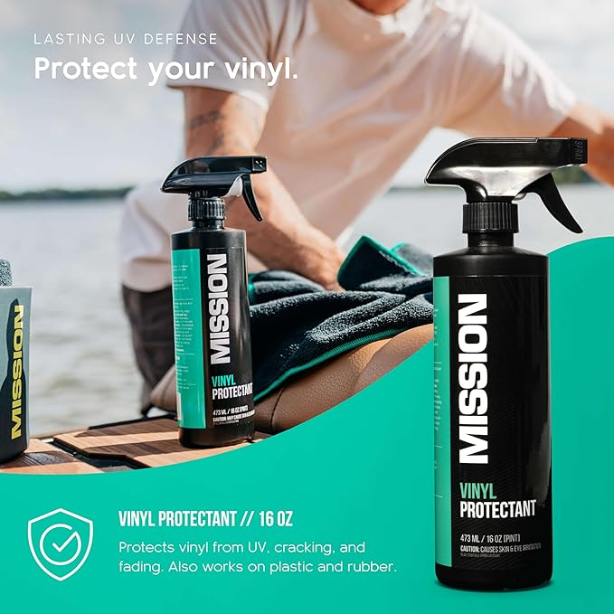 MISSION Boat Gear Cleaning Kit Premium Boat Detailing Kit with Boat Cleaner, Boat Vinyl Cleaner, Boat Seat Cleaner and Microfiber Towels, Complete Boat Cleaning Supplies for Interior and Exterior