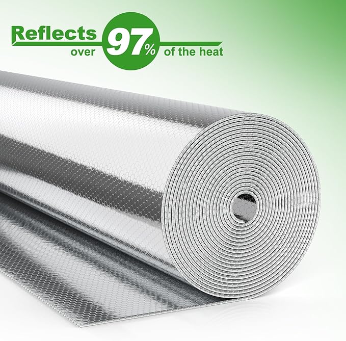 Double Bubble Reflective Insulation,Window Insulation for Winter, 23.6" x 10 Ft RV Insulation for Heat Insulation,Thermal Insulation Shield