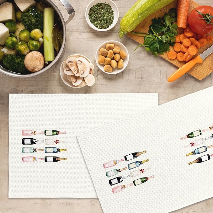 Champagne Lover Kitchen Towels Set of 2, Champagne Accessories Home Bar Bathroom Decor, Champagne Gifts for Women, Cocktail Gift Bachelorettes Tea Towel Dish Towels 16x24 Inch