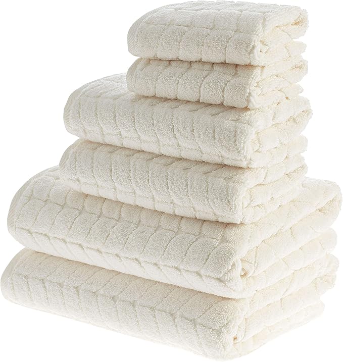 Turkish Cotton Ultra-Soft Plush Absorbent Quick Dry Bathroom Towel Set, Made in Turkey (Cream, Bath Sheet)