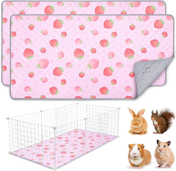 Unicorn Catcher 2 Pack Washable Guinea Pig Cage Liner, Waterproof Bedding | Reusable Absorbent Bedding For Rabbits, Hamsters, And Hedgehogs With A Leak-Proof Design To Keep Cages Dry And Clean