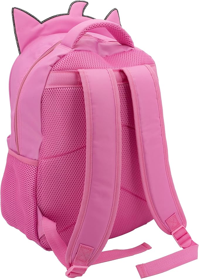 AI ACCESSORY INNOVATIONS Sonic The Hedgehog Backpack for Boys & Girls, Bookbag with Adjustable Shoulder Straps & Padded Back, Amy Rose 16 Inch Schoolbag with 3D Features, Durable School Bag for Kids