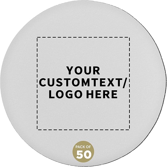 50 Round Foam Bud Coasters Pack, 4 inch - Customizable Text, Logo - PU Foam, Party Favor - White