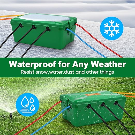 Blumway Large Outdoor Electrical Box (12.5x8.5x5 inch), IP54 Waterproof Outdoor Outlet Extension Cord Cover Weatherproof, Protect Outlet, Plug,Power Strip,Timer, Socket,Holiday Light (Green)