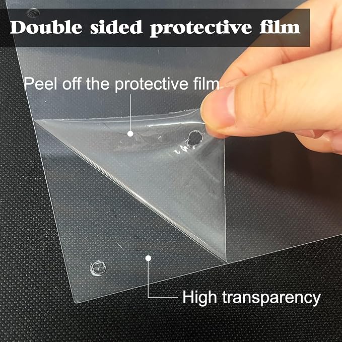 10 Pcs Pet Cage Liner 15.7'' x 6'', Cage Urine Guard Side Lining Clear Sheet with 50 Pcs Stainless Steel Zip Ties, Anti-Urine Side Lining Sheet for Rabbit Guinea Pig Hamster Ferret Chinchilla