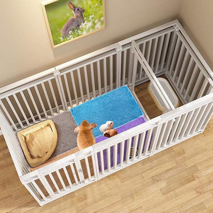 WRINGKIT 6 Pack Guinea Pig Mats, 16x24 Inch Guinea Pig Cage Liner, Reusable | Washable Fleece Bedding Training Pee Pads, Non-Slip Animal Sleeping Mat for Bunny, Rabbit, Hamster, Chinchilla, 6 Colors