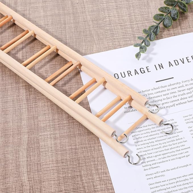 2 Pack Bird Ladder Wooden Bird Cage Ladder Birds Cage Accessories for Parakeets, Parrots, Cockatoo & Lovebirds (7 Step & 8 Step)