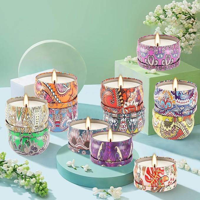 Set of 36 Scented Candle Gift Set,Natural Pure Soy Wax Aromatherapy Candles Essential Oils for Home and Women