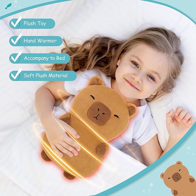 Capybara Microwavable Heating Pad for Kids Women,Cute Animal Microwave Heating Pad for Cramps & Period Pain Relief with Lavender Scented,Heated Pad for Neck Knee,Warmer Pad for Birthday Mother's Day