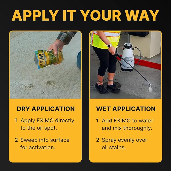 CAF Outdoor Cleaning EXIMO Waterless Concrete Cleaner, Oil Stain Remover for Driveway, Garage Floor, Basement & Walkway Surfaces, Natural Concrete Cleaner Powder Treatment, Covers Large Areas, 0.75 lb