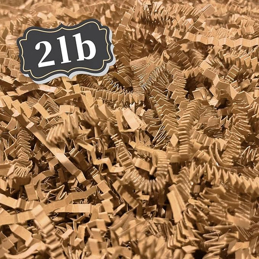 2 LB Brown Crinkle Cut Paper Shred Filler Great for Gift Wrapping, Basket Filling, Birthday, Wedding, Halloween, Thanksgiving, Christmas Day, New Year Party Decorations Filling Supplies