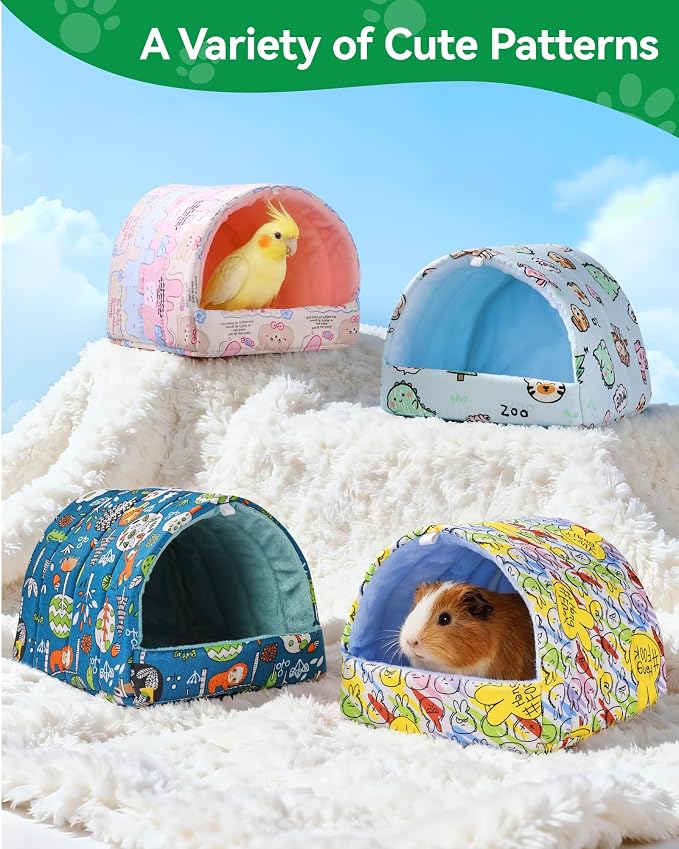 2 PCS Guinea Pig Hideout Guinea Pig House Guinea Pig Bed, Washable Hamster House Small Animal Cage Accessories for Mouse Chinchillas Hamsters Hedgehogs Ferrets Bearded Dragons and Rats