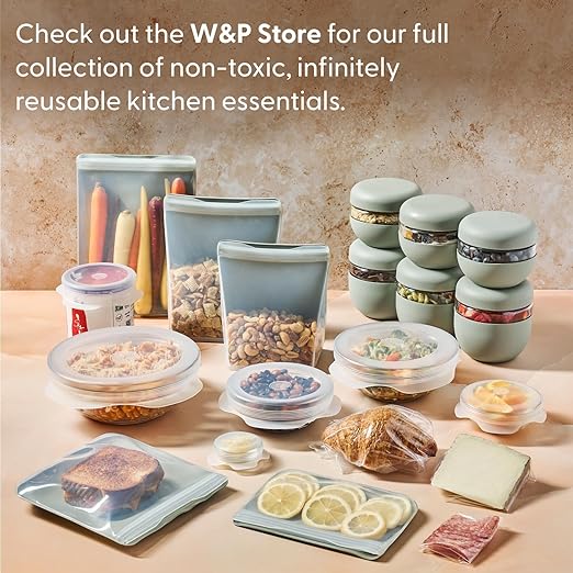 W&P Porter Stainless Steel Utensils with Silicone Carrying Case | Cream | Spoon, Fork & Knife for Meals on the Go | Portable and Compact Set