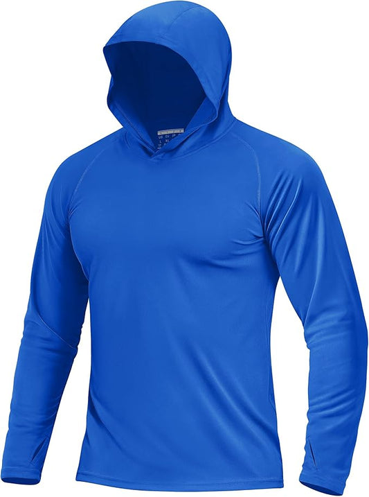 Boladeci Men's UPF 50+ Sun Protection Lightweight Hoodie Shirts Long Sleeve Fishing Shirt SPF UV Hiking Swim