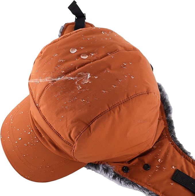 Connectyle Trapper Hat for Men Women Faux Fur Winter Hat with Ear Flaps Water-Resistant Hunting Hats Ushanka Skiing Cap