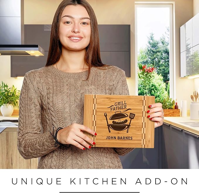 Personalized Cutting Board, Custom Engraved Bamboo Wood Cutting Boards, Customized Name Grill Charcuterie Board, Christmas, Housewarming Gift, Multiple Sizes, Engraved in USA by My Sign Center
