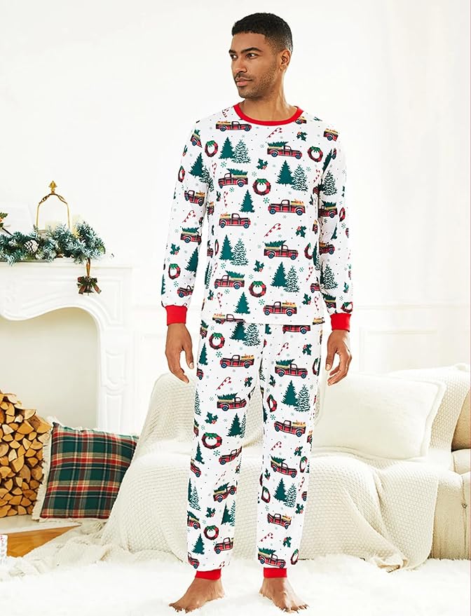 PATPAT Christmas Family Matching Pajama Sets Includes Christmas Socks - Perfect for Family Photos & Holiday Celebrations