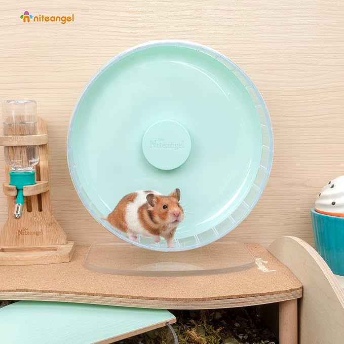 Niteangel Super-Silent Hamster Exercise Wheels: Quiet 10 inch Running Wheel | Can 10.6-13.4" Adjustable Height - No Bend Back Spinner Running for Dwarf Syrian Hamster Gerbils Mice Or Other Small Animal
