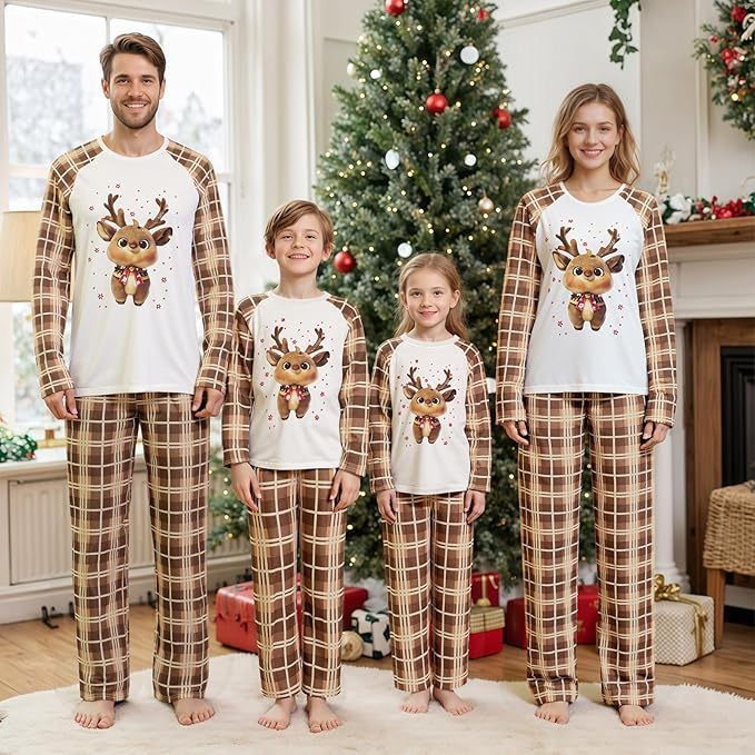 WephuPSho Christmas Family Matching Pajamas, Festive Xmas Jammies Sets for the Whole Family, Holiday Pjs Christmas