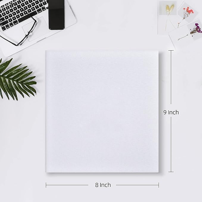 Mublalbum Small Photo Album 4x6 200 Photos Linen Cover Picture Book with Horizontal Pockets for Family Wedding Baby and Anniversary (White)