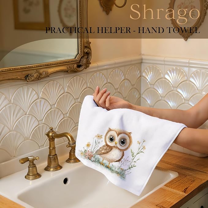 Owl Decor Kitchen Towels–Upgraded Fabric, Gifts for Owl Lovers Dish Tea Towels for Kitchen, Animal Lover Gifts Decorative Hand Towel for Kids Bathroom Decor, 16x24 Inch