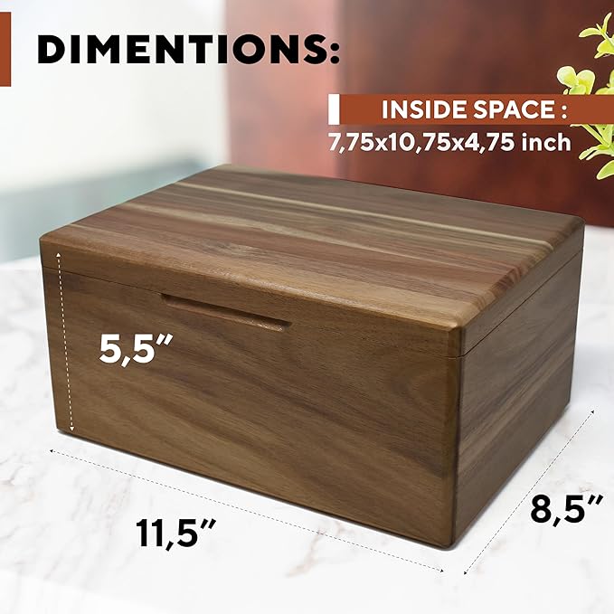 Mother's Day Gifts for Daughter - The Only Thing Better than Being Your Mom, Personalized Wooden Memory Boxes for Keepsakes Storage Large, Acacia Wood, Happy 1st Mothers Day, 11.5 x 8.5 x 5.5 in