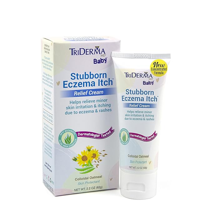 TriDerma Baby Stubborn Eczema Itch Relief Cream Soothing for Sensitive Skin 2.2 Ounces