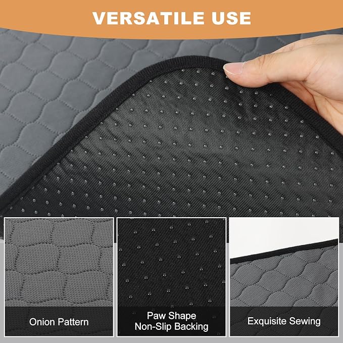 2 Pack Guinea Pig Cage Liners, Washable Guinea Pig Pee Pads Waterproof Reusable & Anti Slip Guinea Pig Bedding Fast and Super Absorbent Pee Pad Tarp Bottom for Small Animals (Dark Grey 24" X 47")