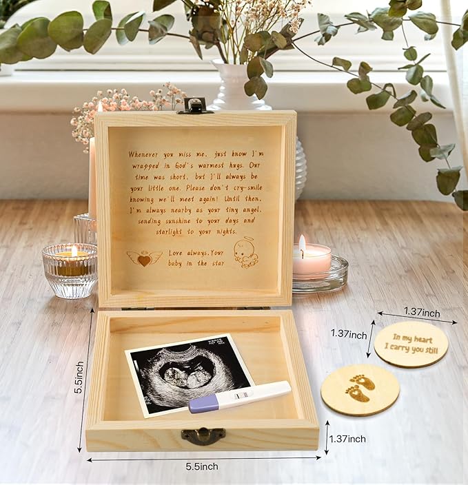 Miscarriage Memorial Box - Baby Keepsake Box for Mothers Parents, Pregnancy/Infant Loss Angel Baby Memory Loss of Baby Sympathy Gift Bereavement