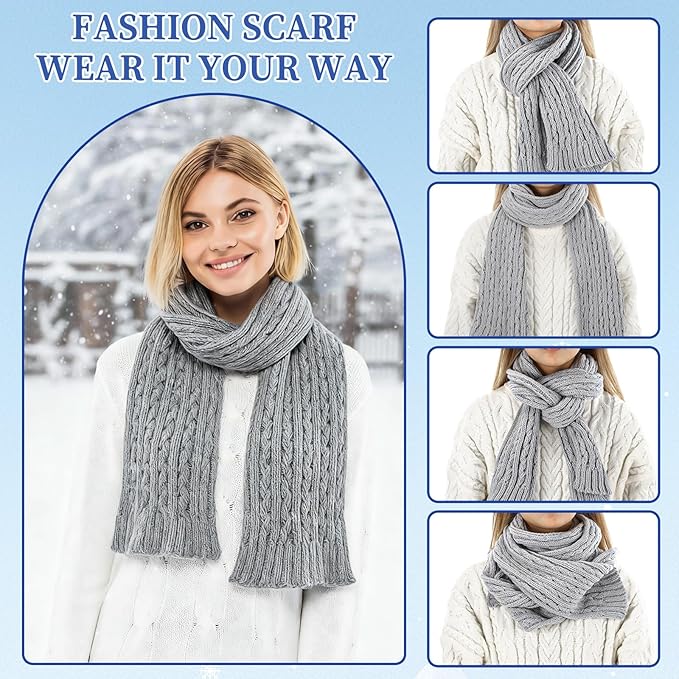Geyoga 6 Pcs Winter Warm Set for Women Warm Beanies Hats Touchscreen Gloves Long Scarf Ear Muffs Socks Winter Gifts for Women