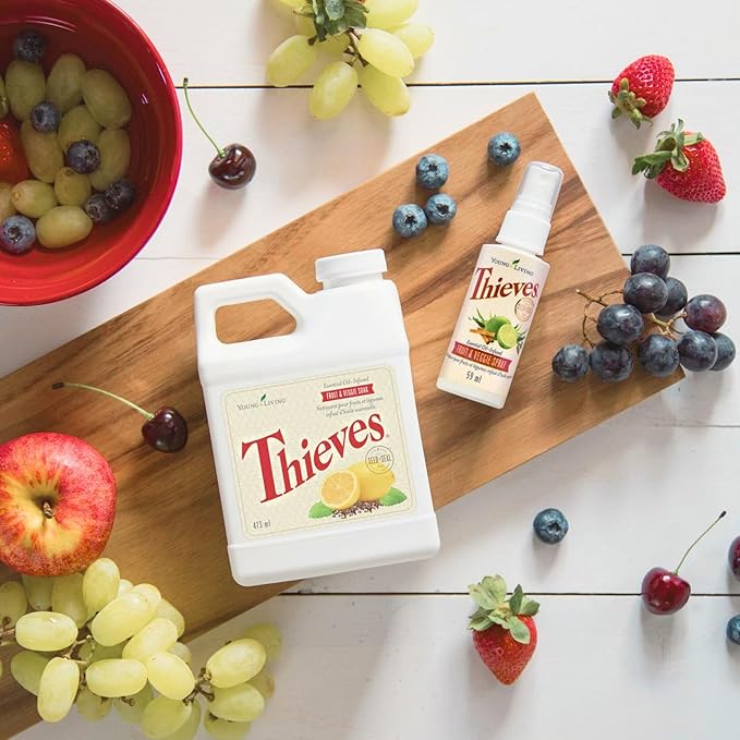 Young Living Thieves Fruit & Veggie Soak, 16 fl oz | Natural Home Care Cleanser | Gently Cleansing | Plant-Based | Infused with Water, Decyl Glucoside, Citric Acid, & Sodium Citrate