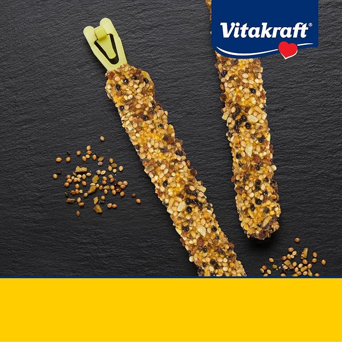 Vitakraft Crunch Sticks Parakeet Treat - Pet Bird Treat Toy - Long-Lasting Chewing Fun (Sesame & Banana) (Pack of 2)