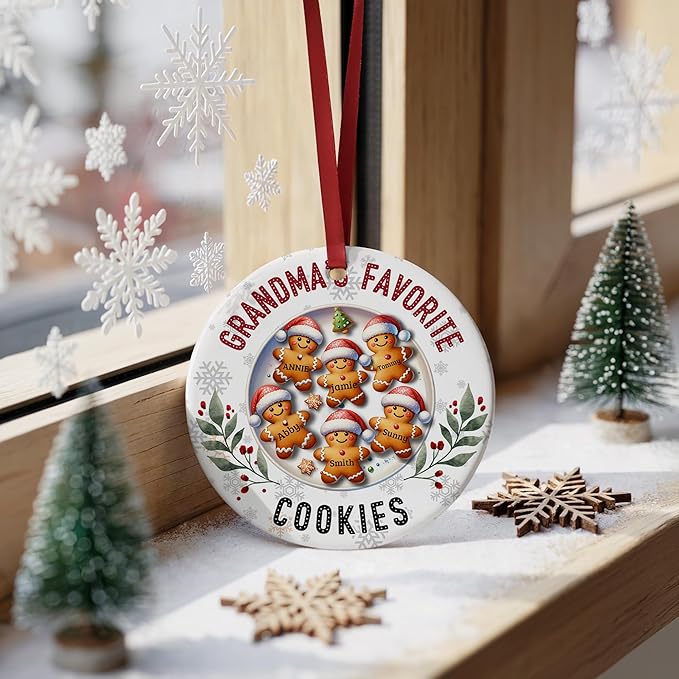 Personalized Christmas Ornament 2025 Personalized My First Christmas Ornaments Picture & Name Gift for New Mom, Dad, Grandson or Granddaughter Christmas Tree Keepsake Gift Family of 6