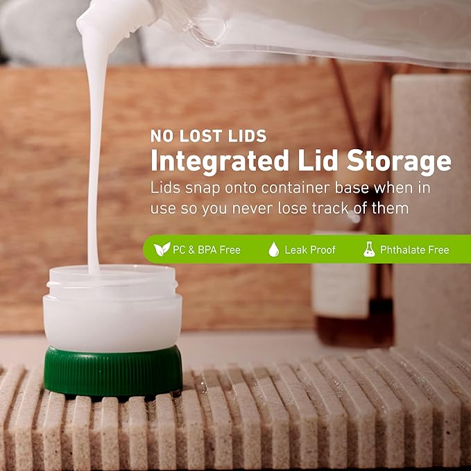 humangear STAX, Stackable Snack Containers - Leak-Proof Snack Travel System - FDA-Food Safe, BPA/PC/Phthalate-Free - Stackable & Click-Together Food Storage, Small Short 12-Pack, Clear/Forest Green