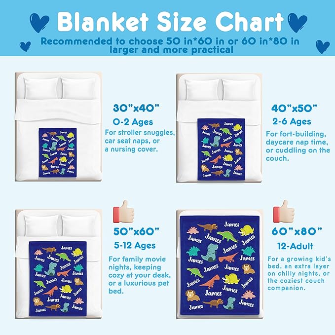 Ships Next Day- Custom Blanket with Name, Personalized Kids Throw Blankets, Teen Girl Gifts Trendy Stuff, Christmas Birthday Gifts for Boys Girls