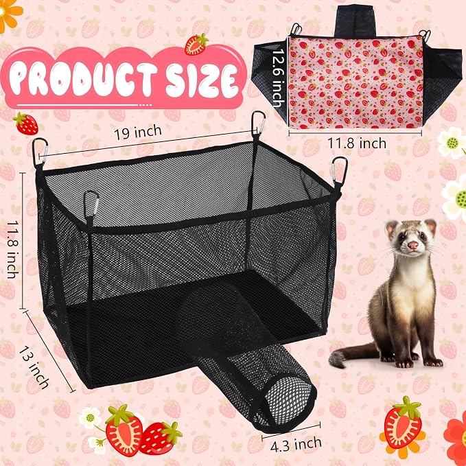 Ferret Ball Pit Hammock, Hammock Cage Toy Compatible with Tunnel, Suitable for Hamsters and Chinchillas (Ball Not Included)