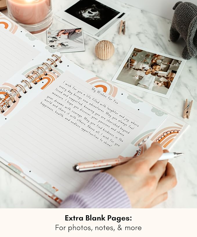 Lamare Baby Memory Book – Baby’s First Year Keepsake Journal, Baby Milestone Book, & Baby Scrapbook