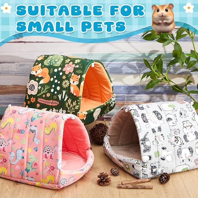 Cinnvoice Guinea Pig Hideout Bed Washable House Cage, Wonder Tale, 9.8 in | Soft Tunnel for Hamster Rabbit Bunny Chinchillas Hedgehog Mice Rat, Cozy Hideaway Habitat Accessories, Removable Cushion Pad