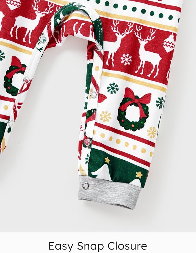 PATPAT Christmas Family Matching Pajama Sets Includes Christmas Socks - Perfect for Family Photos & Holiday Celebrations