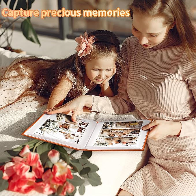 Photo Album 4x6 with 1000 Pockets,Slip-in Picture Albums,Linen Cover Memory Book with Front Window,White Page Vertical Photo Book for Wedding,Family,Anniversare,Baby,Vacation