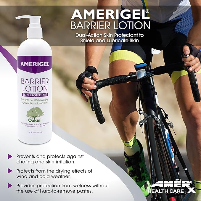 AMERIGEL Barrier Lotion (16 oz. Bottle with Pump) - Skin Protectant to Protect Chafed, Cracked, and Chapped Skin