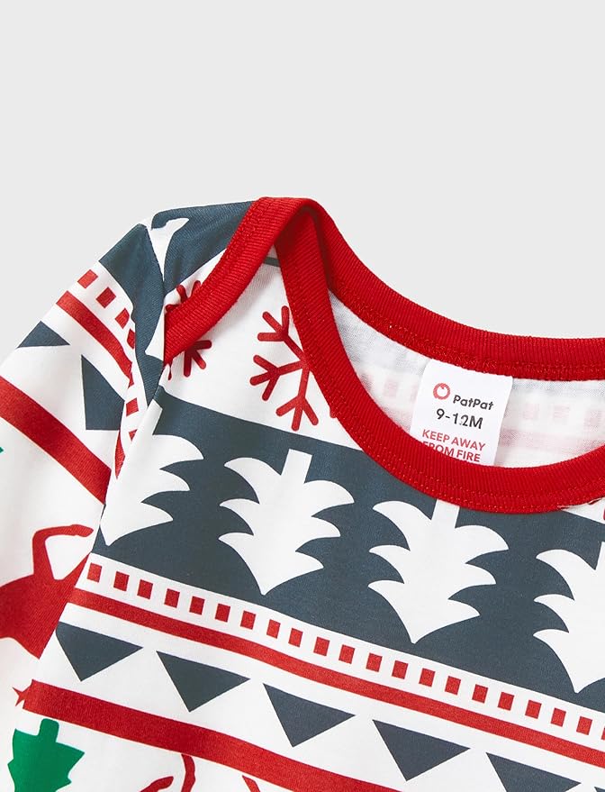 PATPAT Christmas Family Matching Pajama Sets Includes Christmas Socks - Perfect for Family Photos & Holiday Celebrations
