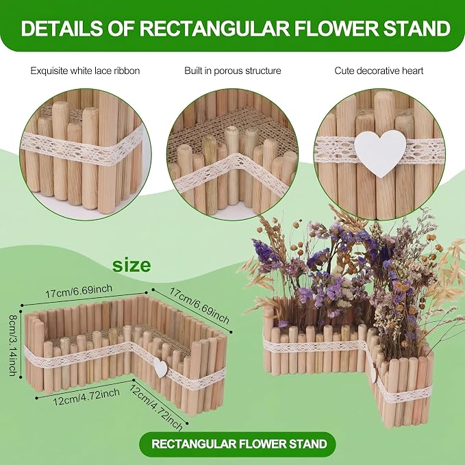 Hamster Cage Sprays Flower Foraging Holder - Natural Wood Feeding Stand, Small Pet Habitat Accessories for Hamsters Mouse Guinea Pig Dwarf Gerbils Syrian Mice (Lace - L Shape)