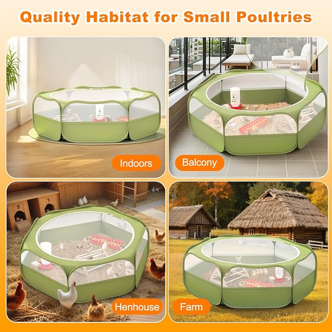 Pawaboo 6-in-1 Chicken Brooder Box for Chick Starter Kit | Includes Pet Cage Tent, Brooders Heating Plate, Chicks Perch, Feeder and 1.1L Chick Waterer, Chicks Supplies