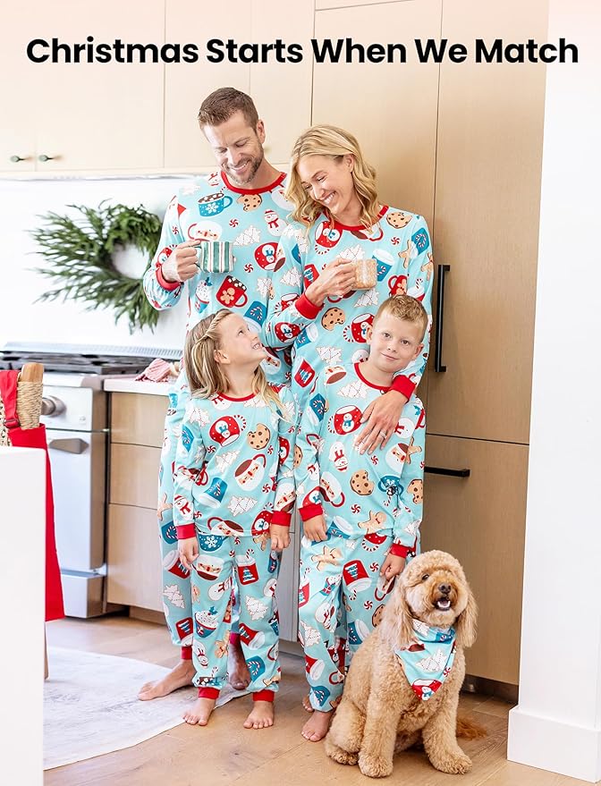 PATPAT Christmas Family Matching Pajama Sets Includes Christmas Socks - Perfect for Family Photos & Holiday Celebrations