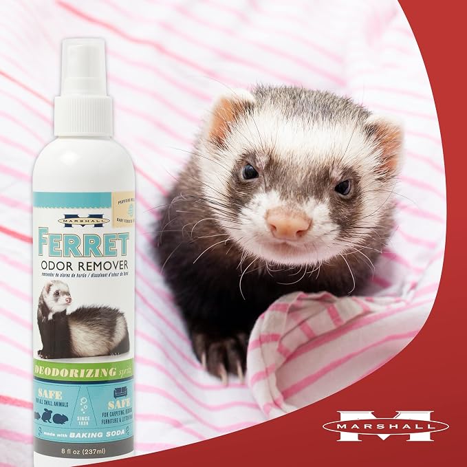 Marshall Pet Products Ferret Odor Remover, Deodorizer Spritz with Baking Soda, for Small Animals and Ferrets, 8 oz